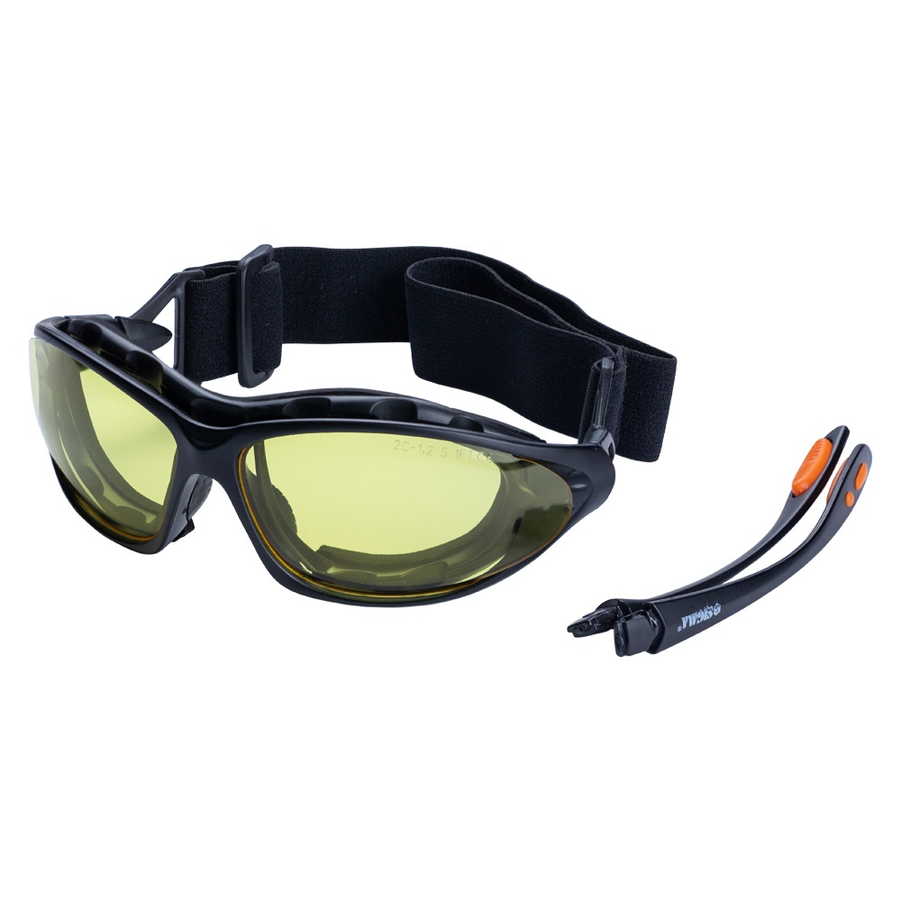 Набір окуляри захисні з обтюратором і змінними дужками Super Zoom anti-scratch, anti-fog (бурштин) SIGMA (9410921)