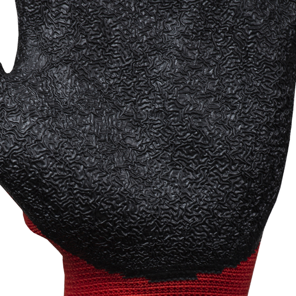 Перчатки трикотажные с частичным латексным вспененным покрытием р9 (черные манжет) SIGMA (9445571)