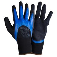 Перчатки трикотажные с двойным нитриловым покрытием р10 (сине-черные манжет) SIGMA (9443681)