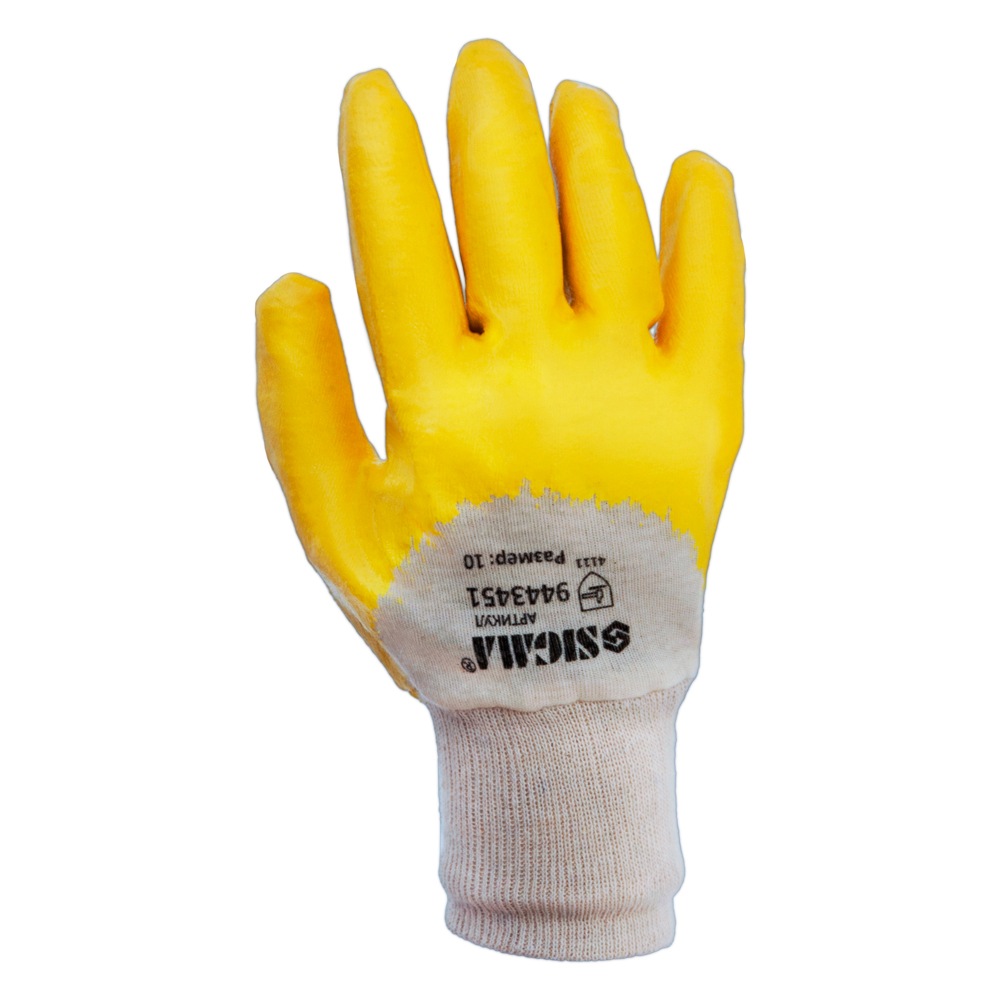 Рукавички трикотажні з нітриловим покриттям (жовті) SIGMA (9443441) - фото №2