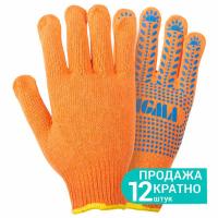 Перчатки трикотажные с точечным ПВХ покрытием р10 Универсал (оранжевые) SIGMA (9442671)