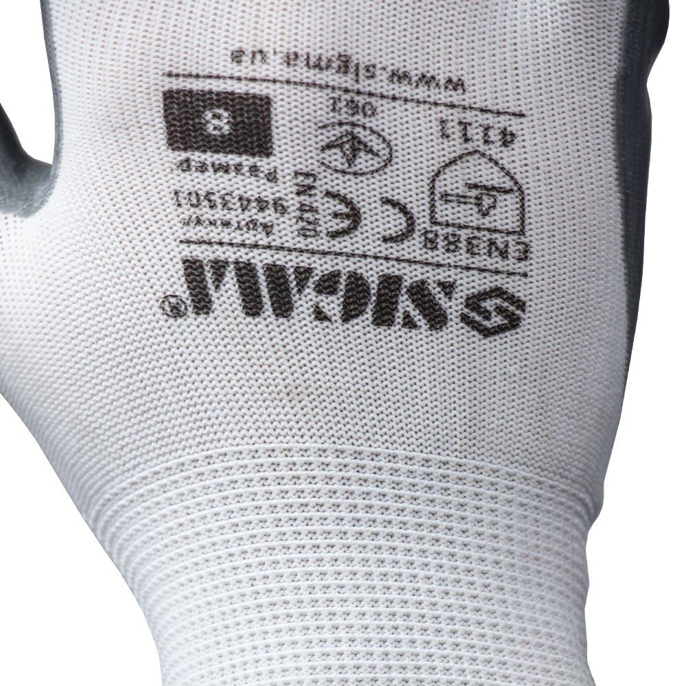 Перчатки трикотажные с частичным нитриловым покрытием р8 (серые, манжет) SIGMA (9443501) - фото №2 - мал.