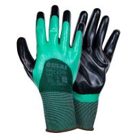Перчатки трикотажные с двойным нитриловым покрытием р10 (зелено-черные манжет) SIGMA (9443601)