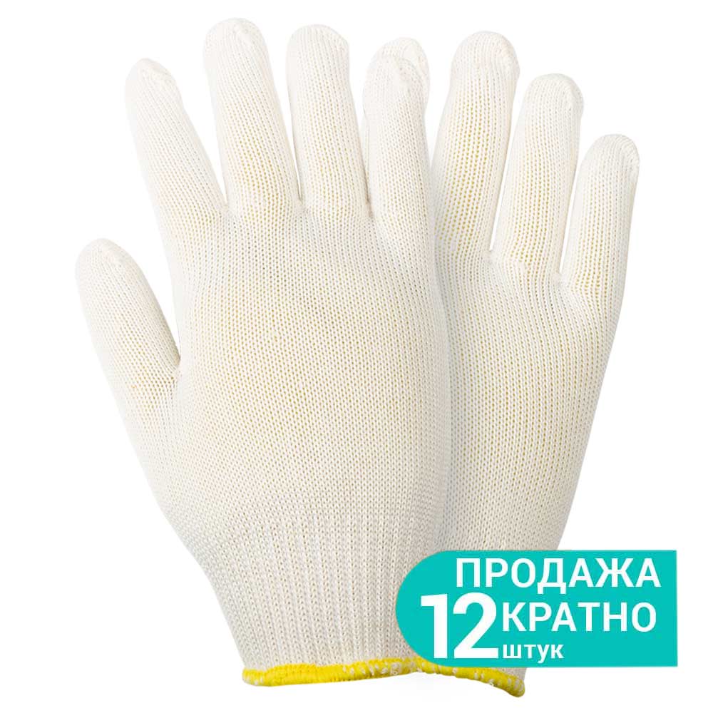 перчатки трикотажные без точечного ПВХ покрытия р10 Мастер (белые) Grad