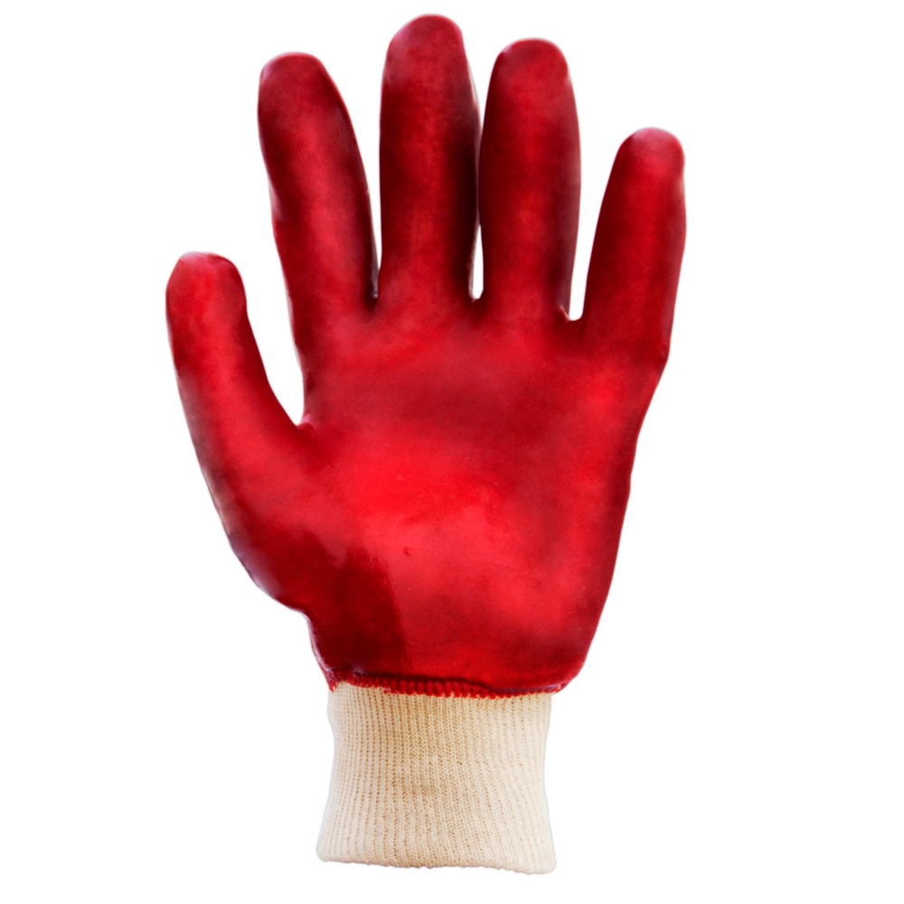 Перчатки трикотажные с ПВХ покрытием (красные, манжет) SIGMA (9444361) - фото №3 - мал.