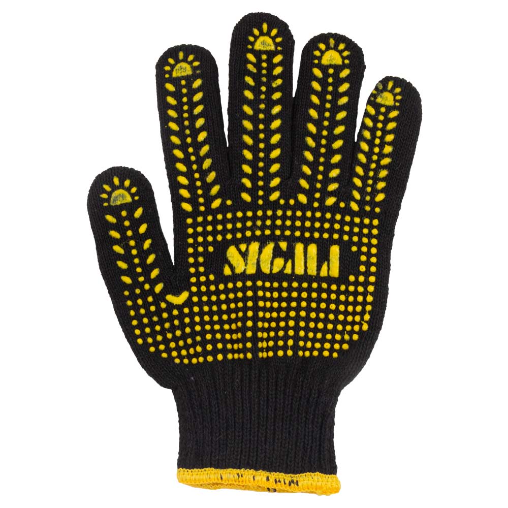 Перчатки трикотажные с точечным ПВХ покрытием р10 Универсал (черные) SIGMA (9442651) - фото №5 - мал.
