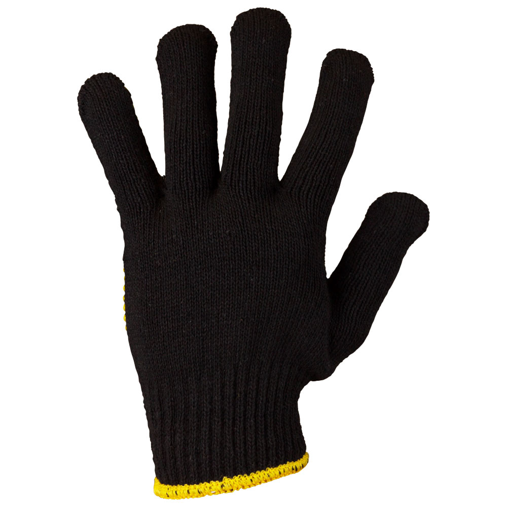 Перчатки трикотажные с точечным ПВХ покрытием р10 Универсал (черные) SIGMA (9442651) - фото №7 - мал.