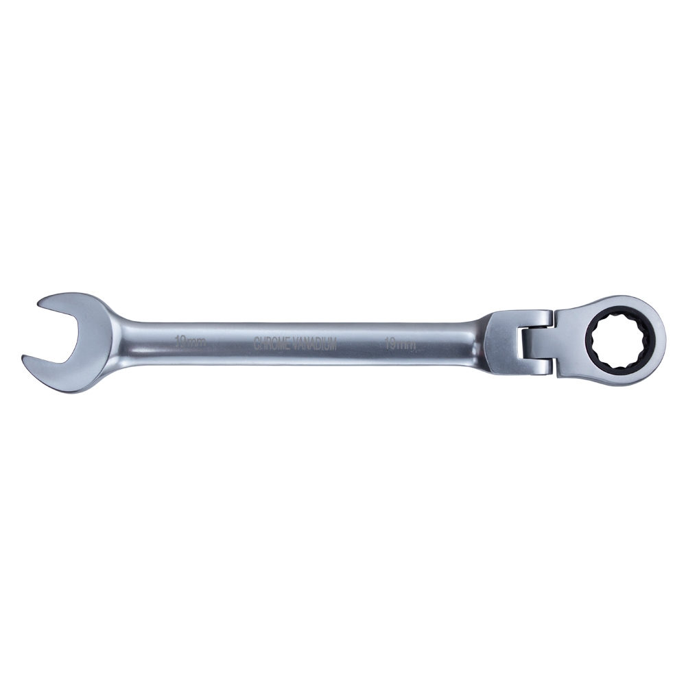 Ключ рожково-накидной трещоточный с шарниром 19мм CrV satine SIGMA (6022691) - фото №2 - мал.