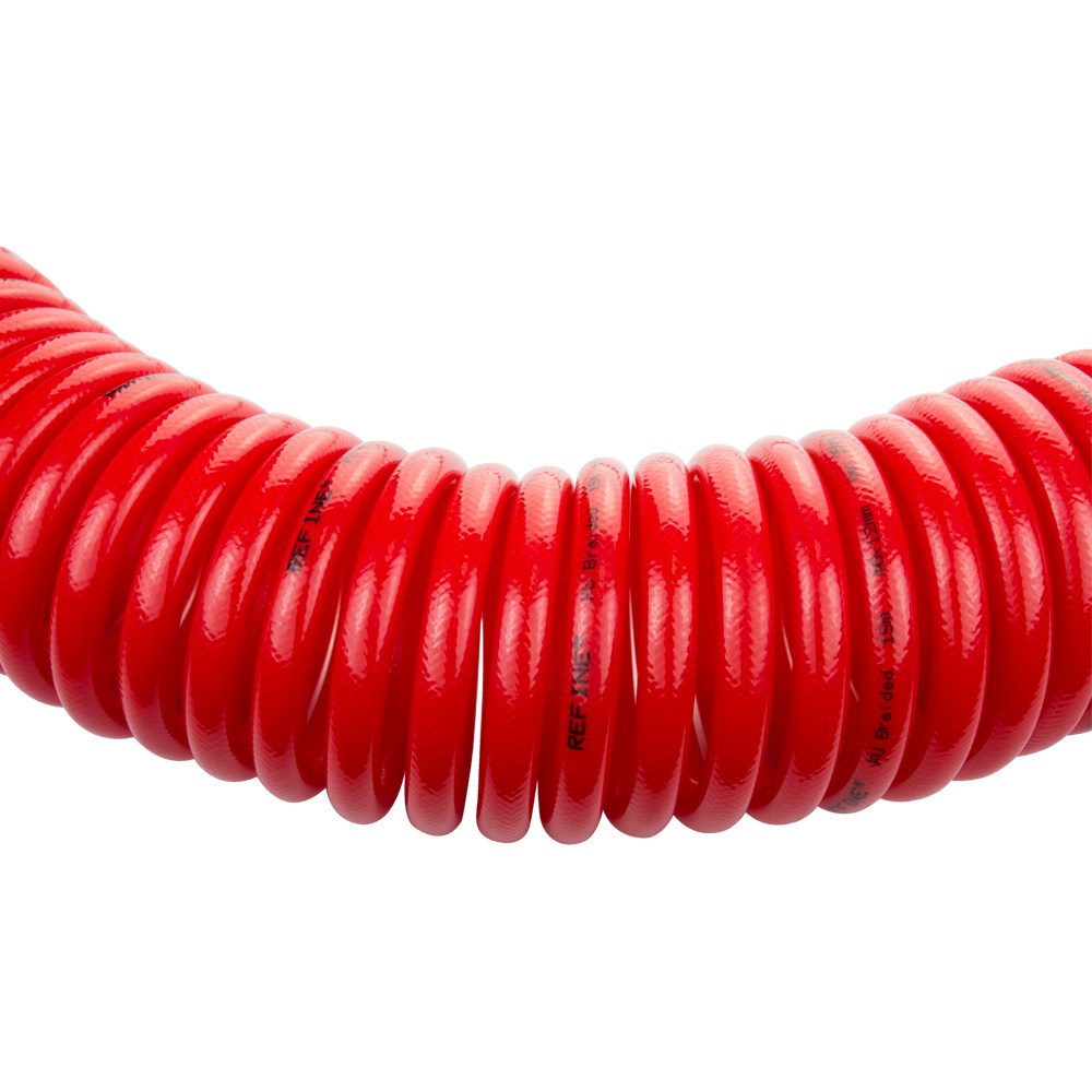 Шланг спиральный полиуретановый (PU) армированный 15м 8×12мм REFINE (7013531) - фото №2 - мал.
