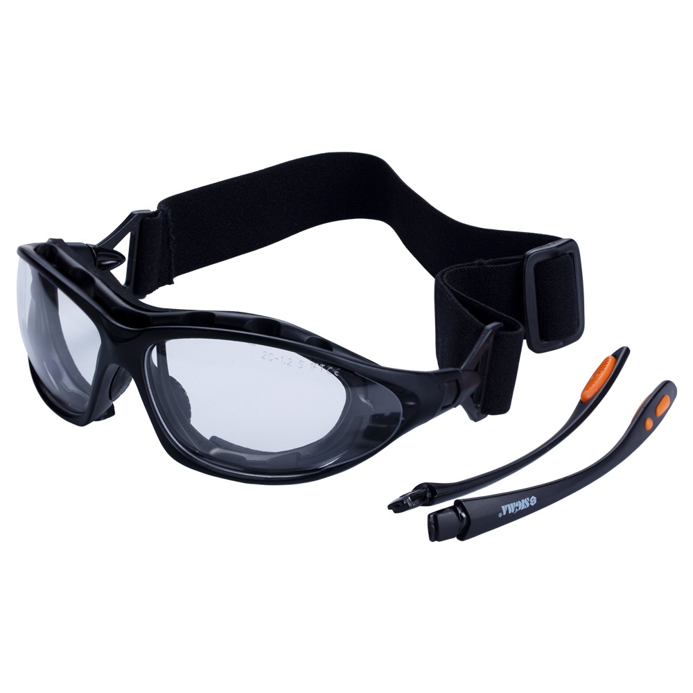 Набор очки защитные с обтюратором и сменными дужками Super Zoom anti-scratch, anti-fog (прозрачные) SIGMA (9410911) - фото №3 - мал.