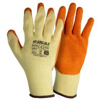 Перчатки трикотажные с частичным латексным покрытием кринкл р10 (оранж манжет) SIGMA (9445461)
