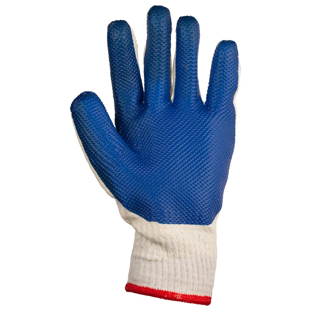 Перчатки трикотажные стекольщика с двойным латексным покрытием усиленные р10 (синие манжет) SIGMA (9445331) - фото №3 - мал.