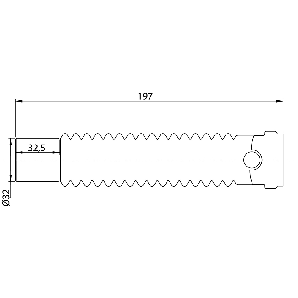 З'єднання гнучке Magiflex Ø32мм F-M 197мм WIRQUIN (9549355) - фото №5 мал.