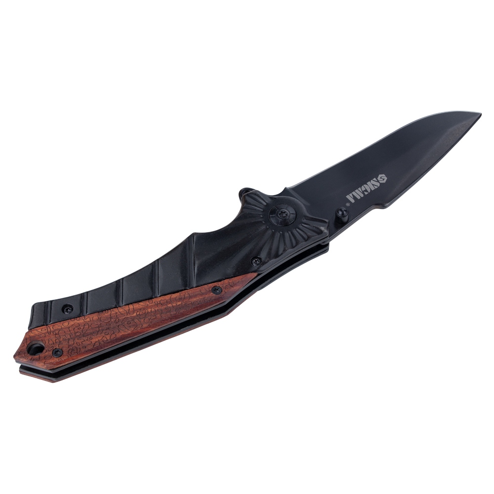 Нож раскладной 120мм (рукоятка комбинированная, металл-дерево) SIGMA (4375801) - фото №4 - мал.