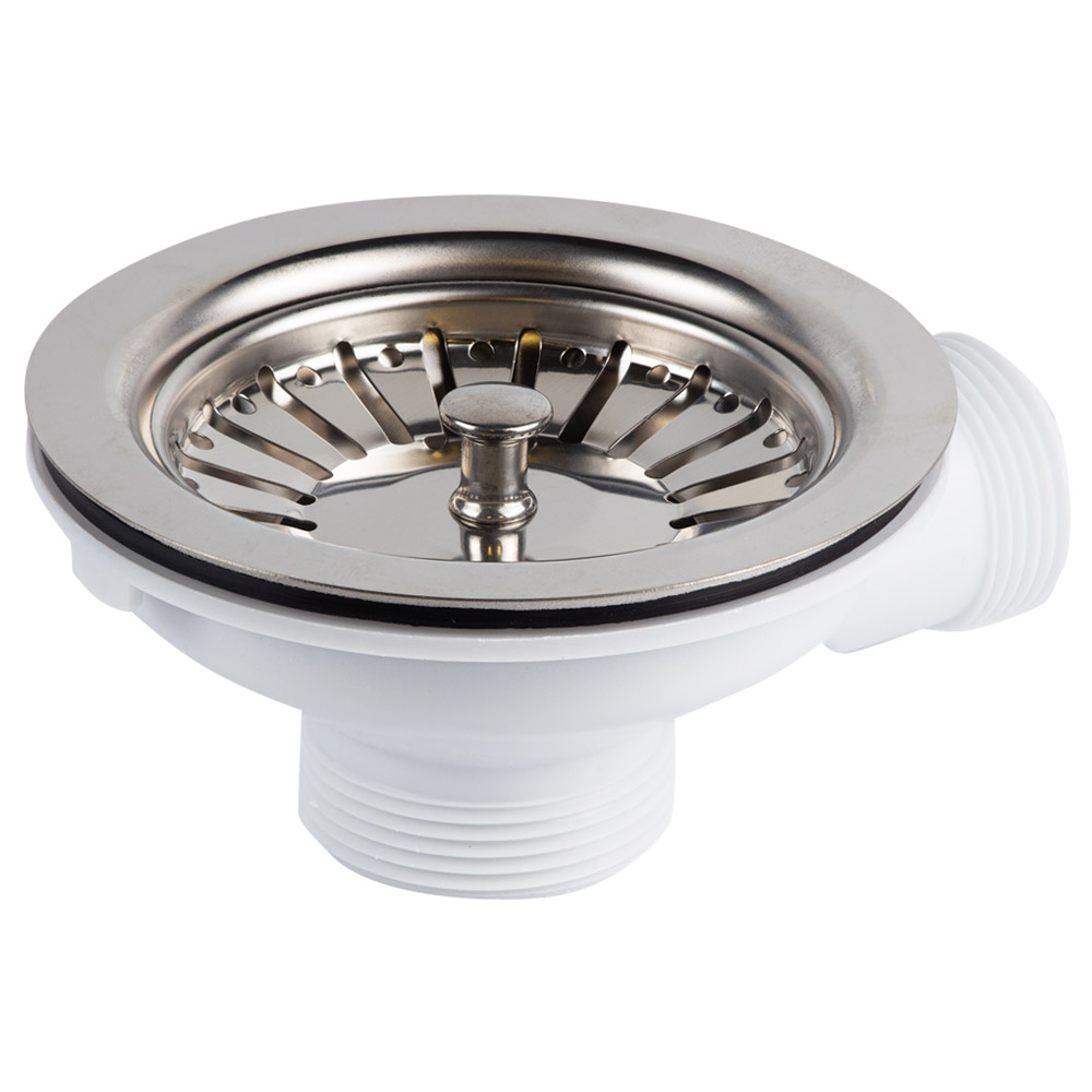 Клапан донний для кухонної мийки 1½" з нерж. решіткою та переливом WIRQUIN (9545680) - фото №4 мал.