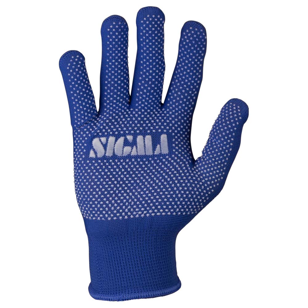 Перчатки трикотажные с точечным ПВХ покрытием р8 Микроточка (синие) SIGMA (9442871) - фото №2 - мал.