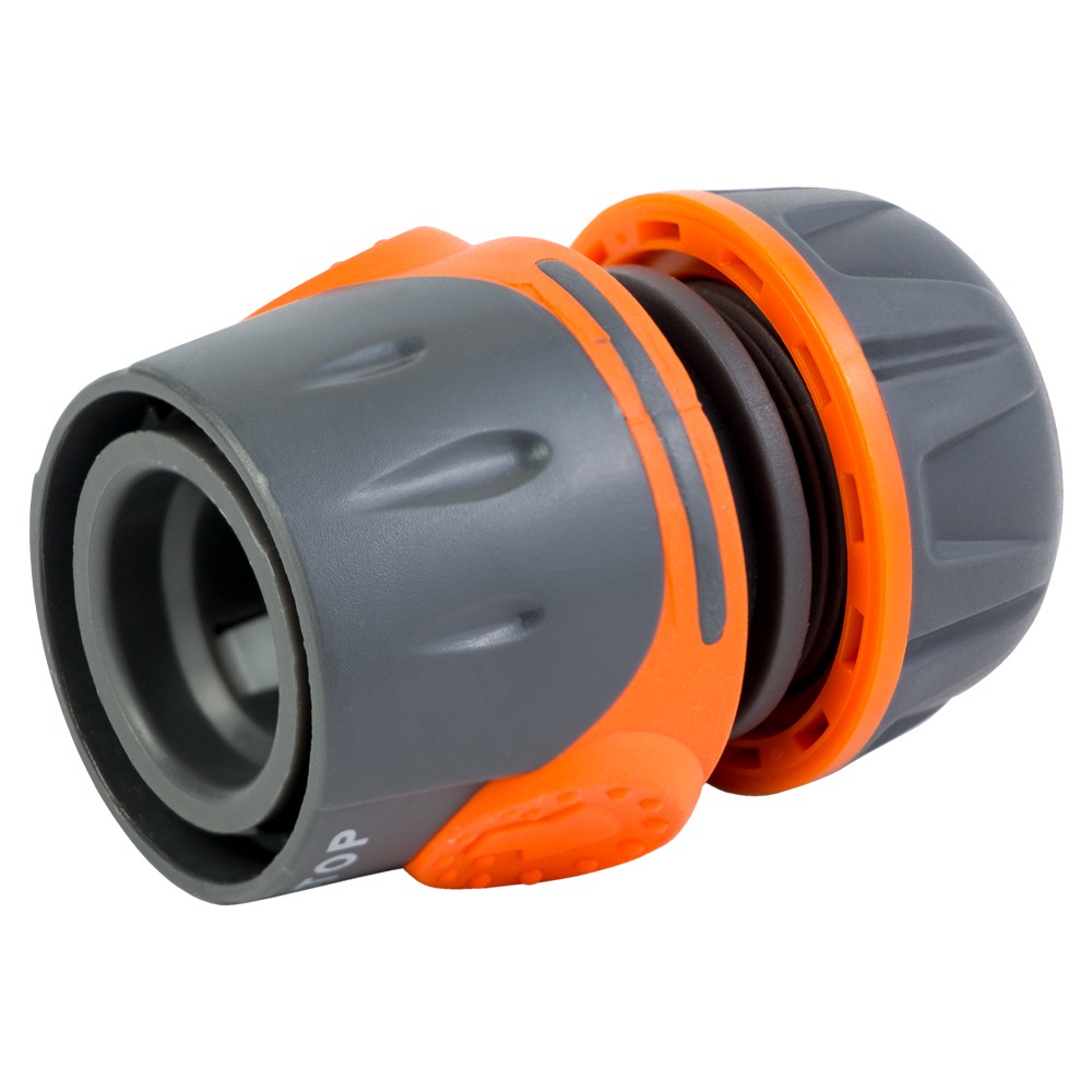 Коннектор 1/2" быстросъёмный для шланга 1/2" аквастоп (ABS+TPR) FLORA (5015494) - фото №2 - мал.
