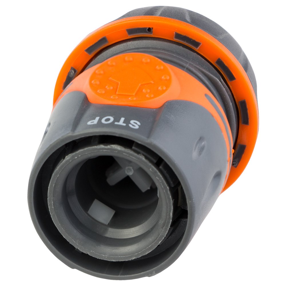 Коннектор 1/2" быстросъёмный для шланга 3/4" аквастоп (ABS+TPR) FLORA (5015514) - фото №7 - мал.