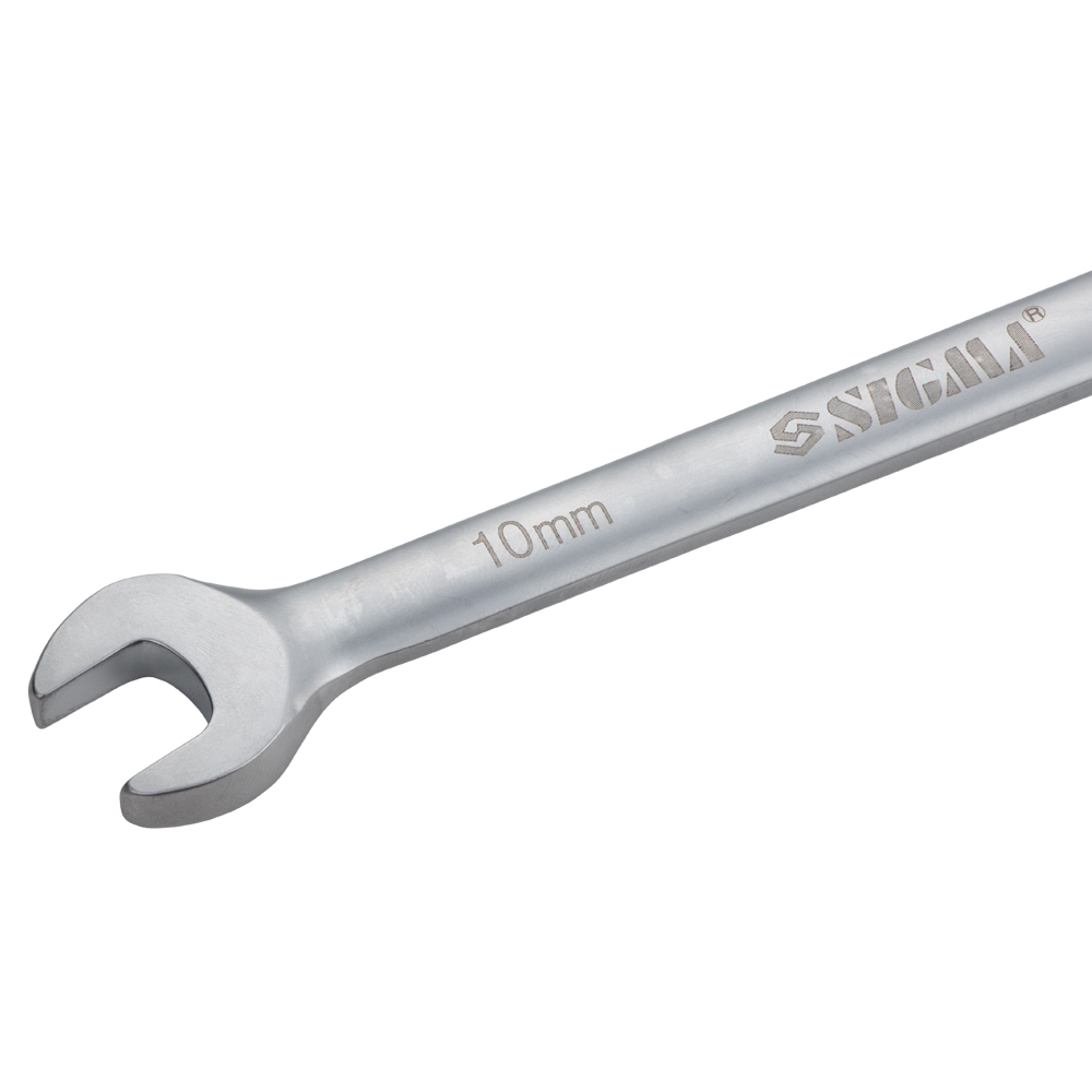 Ключ рожково-накидной трещоточный 10мм CrV satine SIGMA (6022101) - фото №4 - мал.