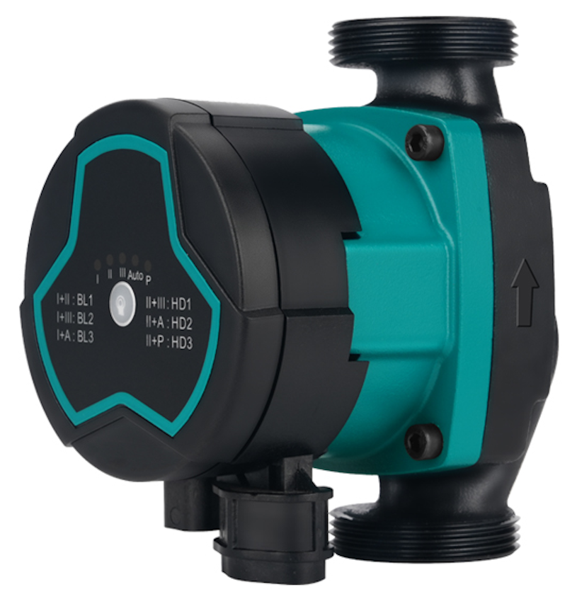 Насос циркуляційний енергозберігаючий 5-25Вт Hmax 4м Qmax 47л/хв Ø1½" 130мм + гайки Ø1" AQUATICA GPA25-4/130 III (774042) - фото №1 мал.