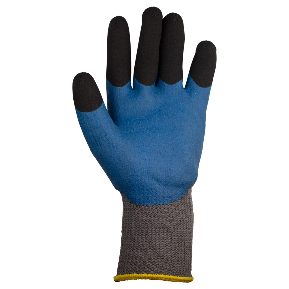 Перчатки трикотажные с частичным латексным вспененным покрытием утепленные р10 (синие манжет) КРАТНО 12 парам GRAD (9445745) - фото №3 - мал.