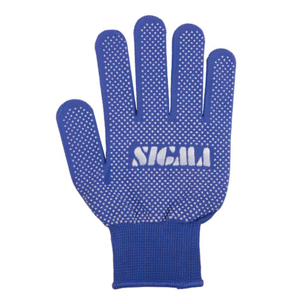 Перчатки трикотажные с точечным ПВХ покрытием р8 Микроточка (синие) КРАТНО 12 парам SIGMA (9442881) - фото №4 - мал.