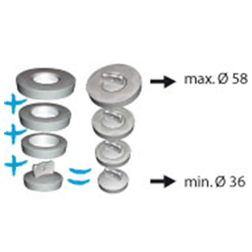Пробка універсальна для раковини, мийки та ванни Ø36-58мм WIRQUIN (9549750) - фото №2 мал.