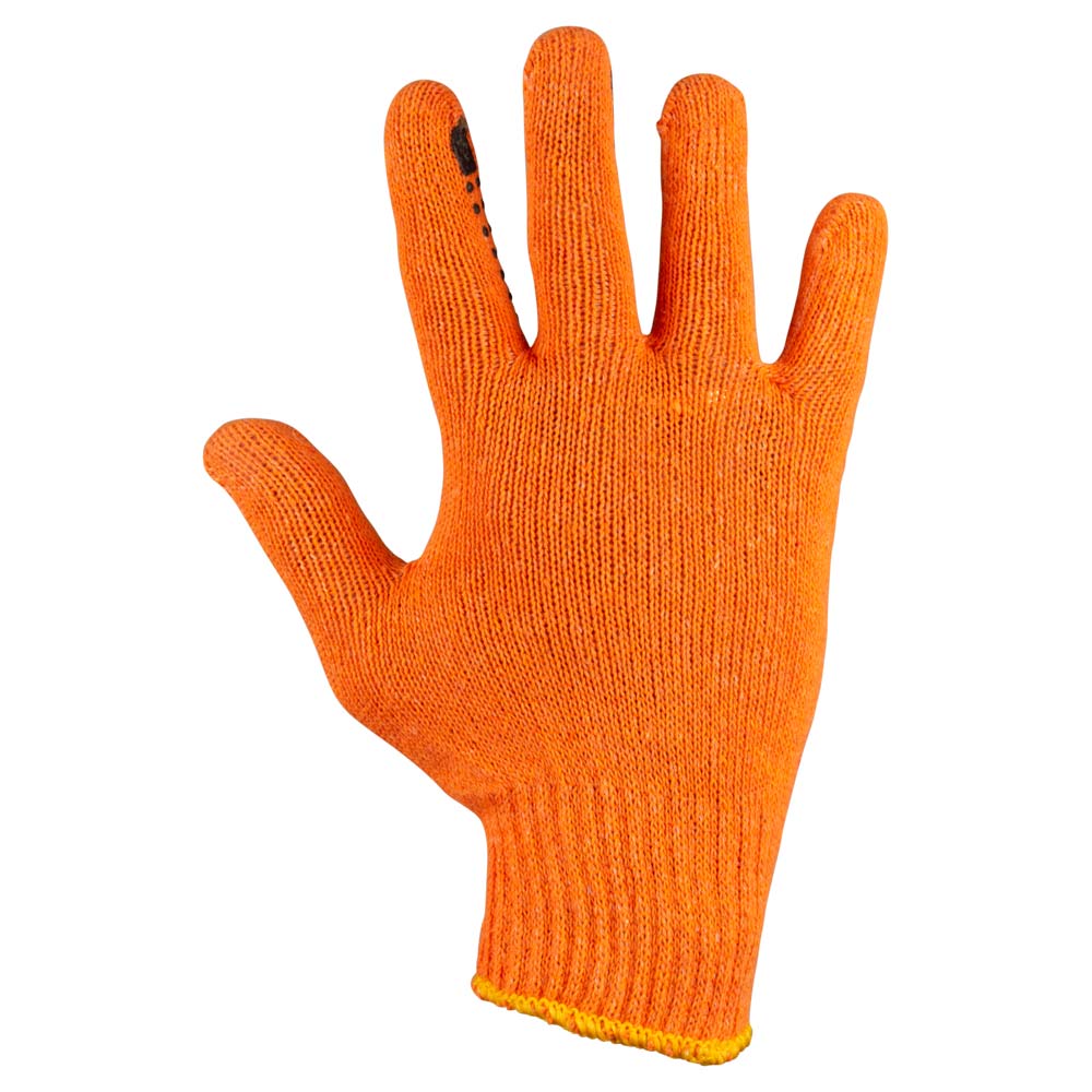 Перчатки трикотажные с ПВХ точкой р10 Лайт (оранжевые) GRAD (9442775) - фото №3 - мал.