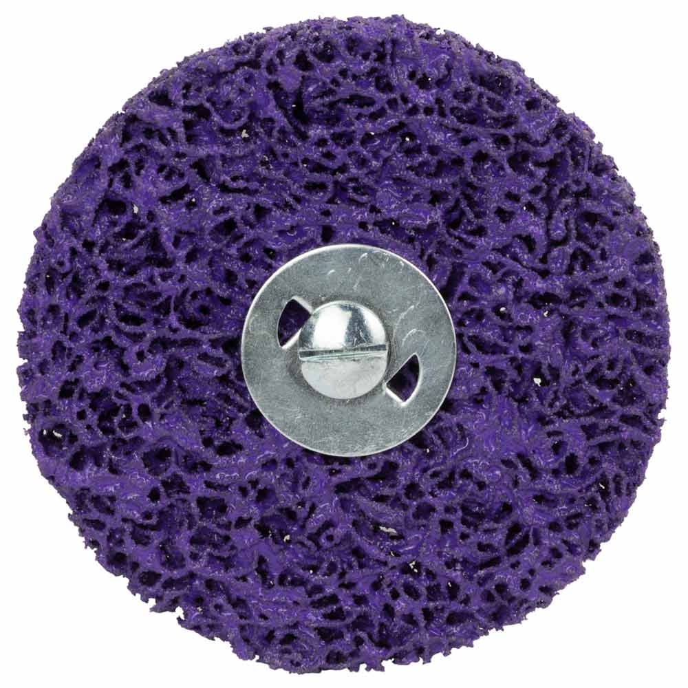 Круг зачистной из нетканого абразива (коралл) Ø100мм с держателем фиолетовый жесткий SIGMA (9175181) - фото №2 - мал.
