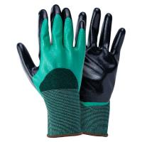 Перчатки трикотажные с двойным нитриловым покрытием р9 (зелено-черные манжет) SIGMA (9443591)