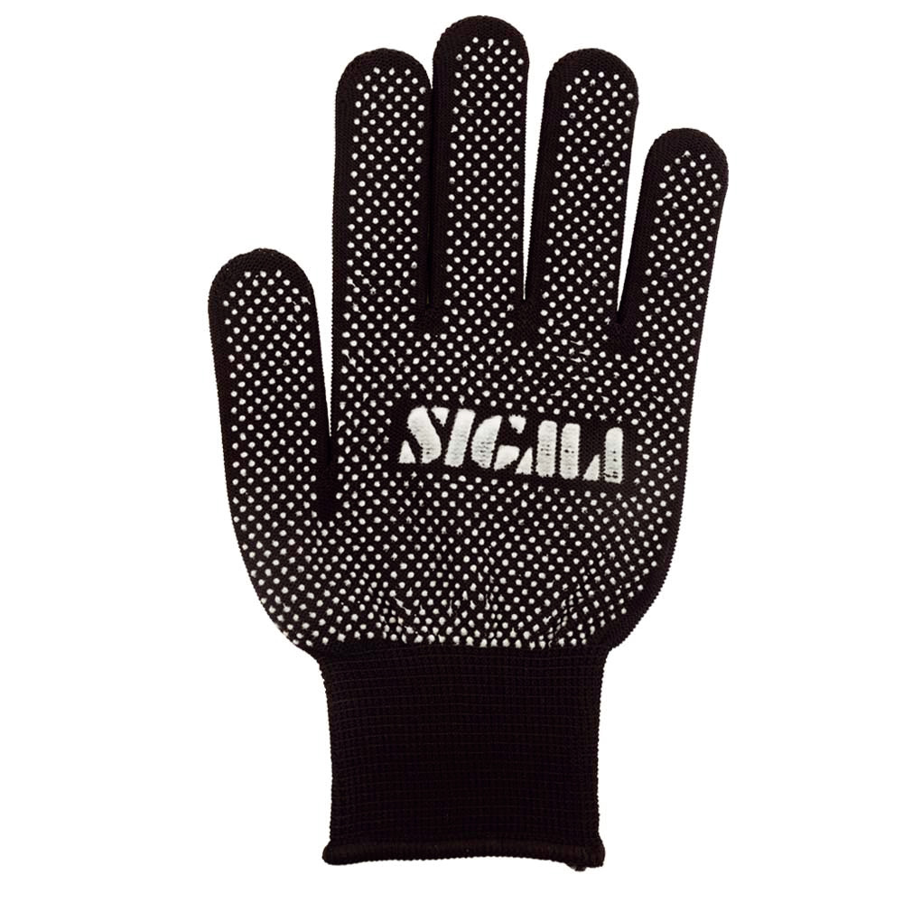 Перчатки трикотажные с точечным ПВХ покрытием р8 Микроточка (чёрные) КРАТНО 12 парам SIGMA (9442941) - фото №4 - мал.