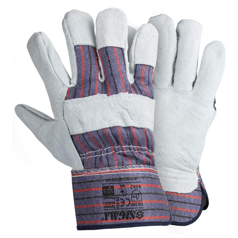 перчатки комбинированные замшевые р10,5, класс ВС (цельная ладонь)
