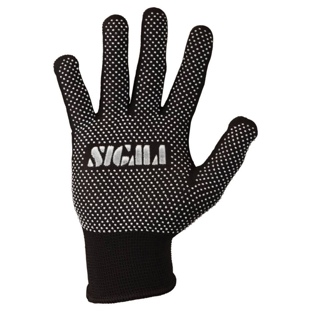Перчатки трикотажные с точечным ПВХ покрытием р8 Микроточка (чёрные) SIGMA (9442931) - фото №2 - мал.