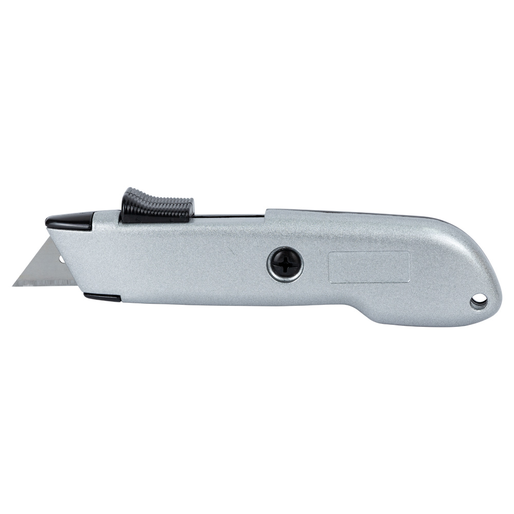 Нож строительный (металлический корпус) лезвие трапеция автовозврат лезвия SIGMA (8212061) - фото №1 - мал.