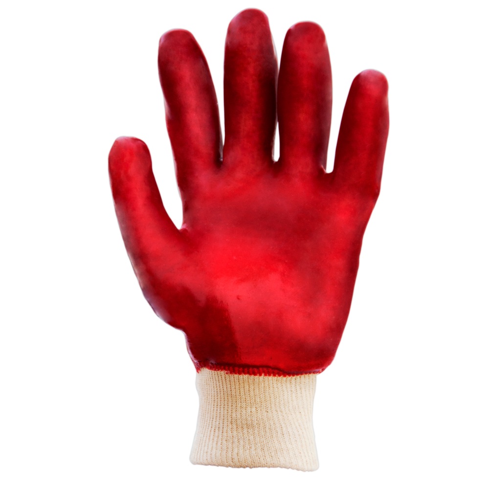 Перчатки трикотажные с ПВХ покрытием (красные манжет) 120 пар SIGMA (9444371) - фото №3 - мал.