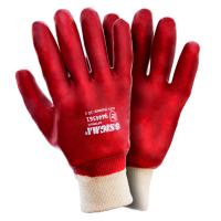 Перчатки трикотажные с ПВХ покрытием (красные, манжет) SIGMA (9444361)