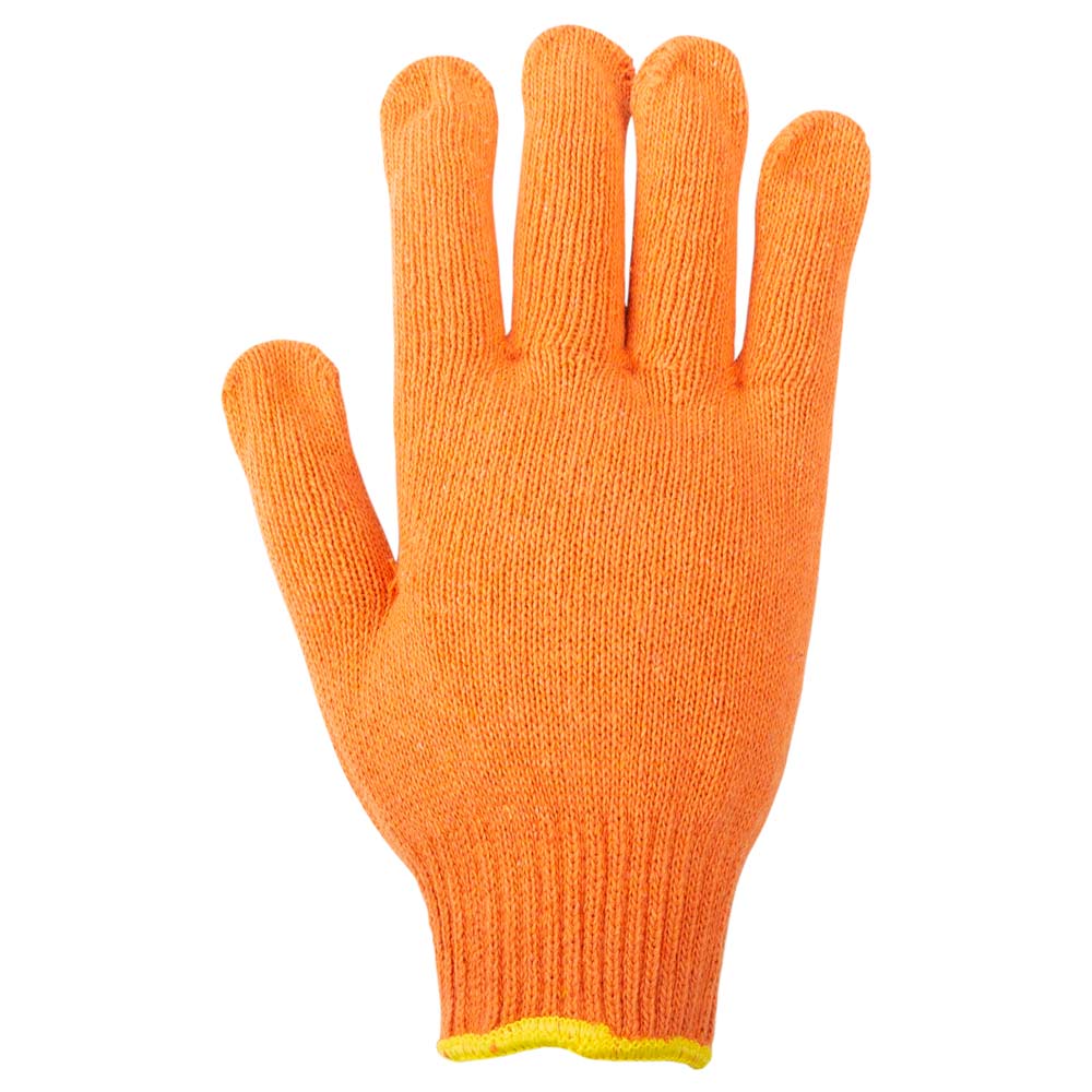 Перчатки трикотажные с точечным ПВХ покрытием р10 Универсал (оранжевые) SIGMA (9442671) - фото №4 - мал.