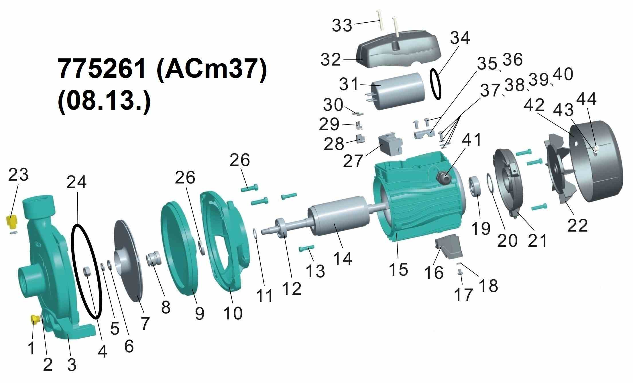 Насос центробежный 0.37кВт Hmax 23м Qmax 90л/мин LEO 3.0 ACm37 (775261) - фото №15 - мал.