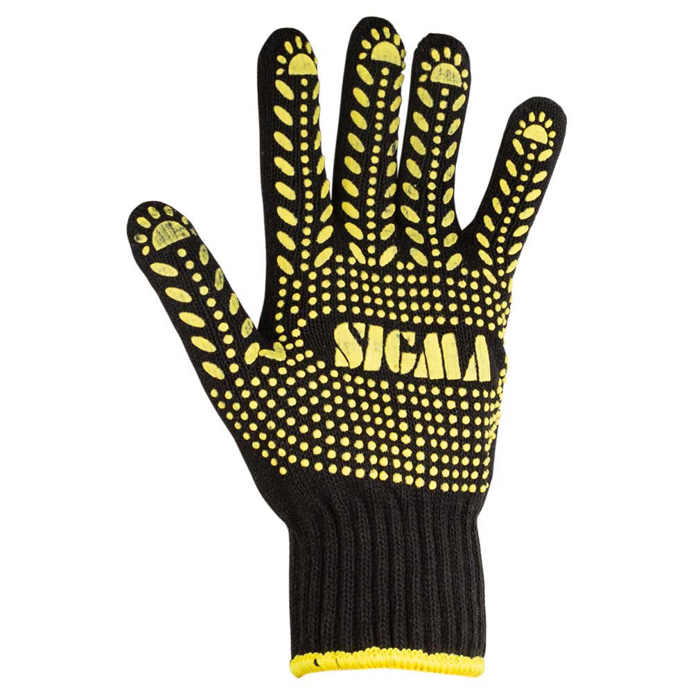 Перчатки трикотажные с точечным ПВХ покрытием р10 Универсал (черные) SIGMA (9442651) - фото №3 - мал.