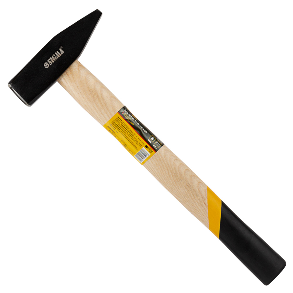 Молоток 1000г слесарный деревянная ручка (дуб) SIGMA (4316401) - фото №1 - мал.